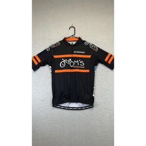 Capo Cycling Jersey Mens Large Black Orange Tom's Bicycles Full Zip Made Italy